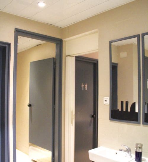 clean hostel bathroom
