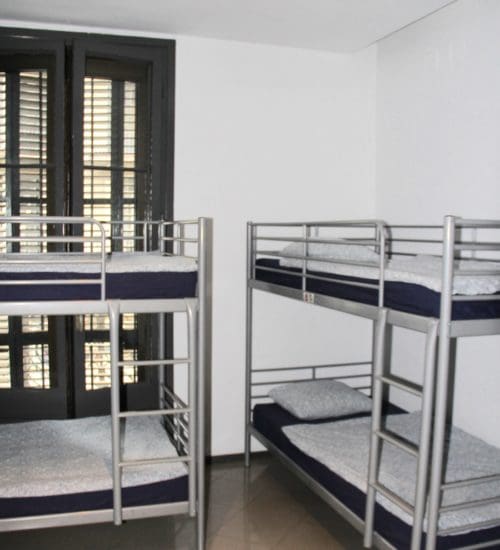 hostel dormitory beds