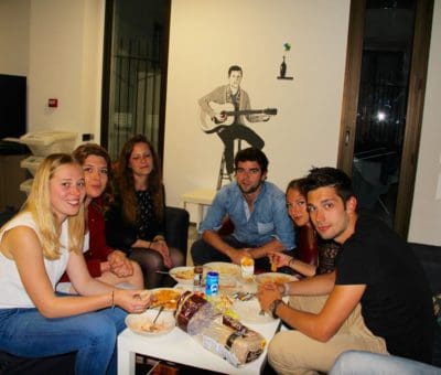 friends eating food at acyh- photo album