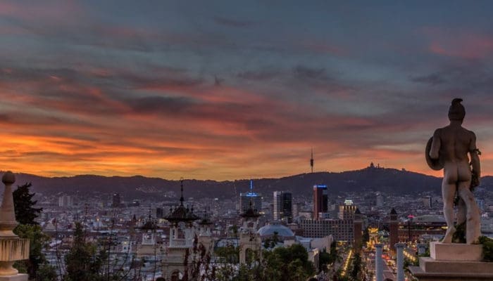 sunset at montojuic